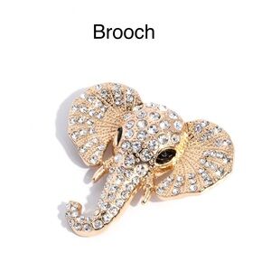 Sparkling Gold-Tone Elephant Brooch